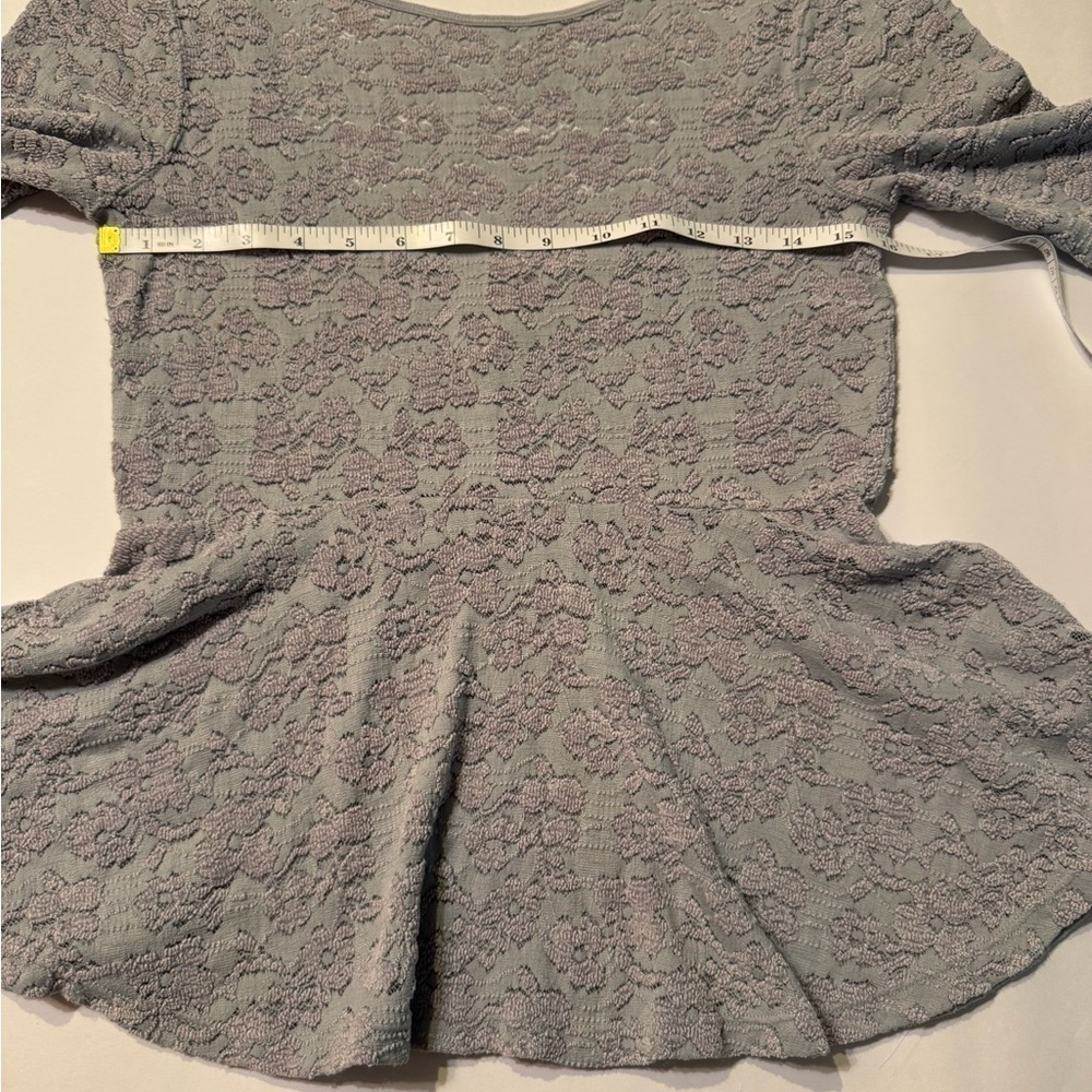 Free People Silver Second Chance Scoop Back Stretch Lace Peplum Blouse Low Back - Picture 4 of 8